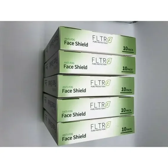 Face Shields 10-pack Barrier Comfort FLTR Pure Protection Anti-Fog Lot of 5 - Picture 6 of 8
